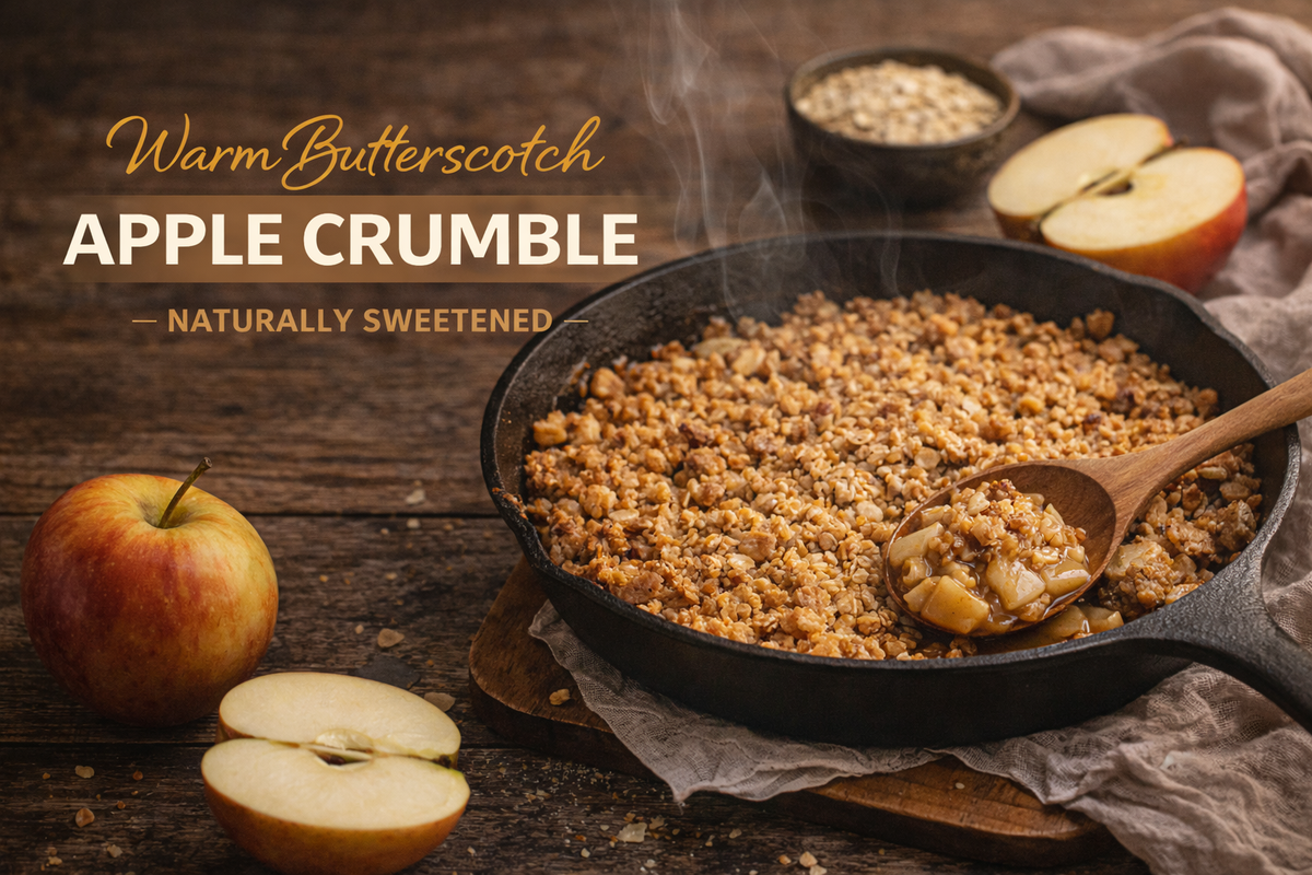 Warm Butterscotch Apple Crumble