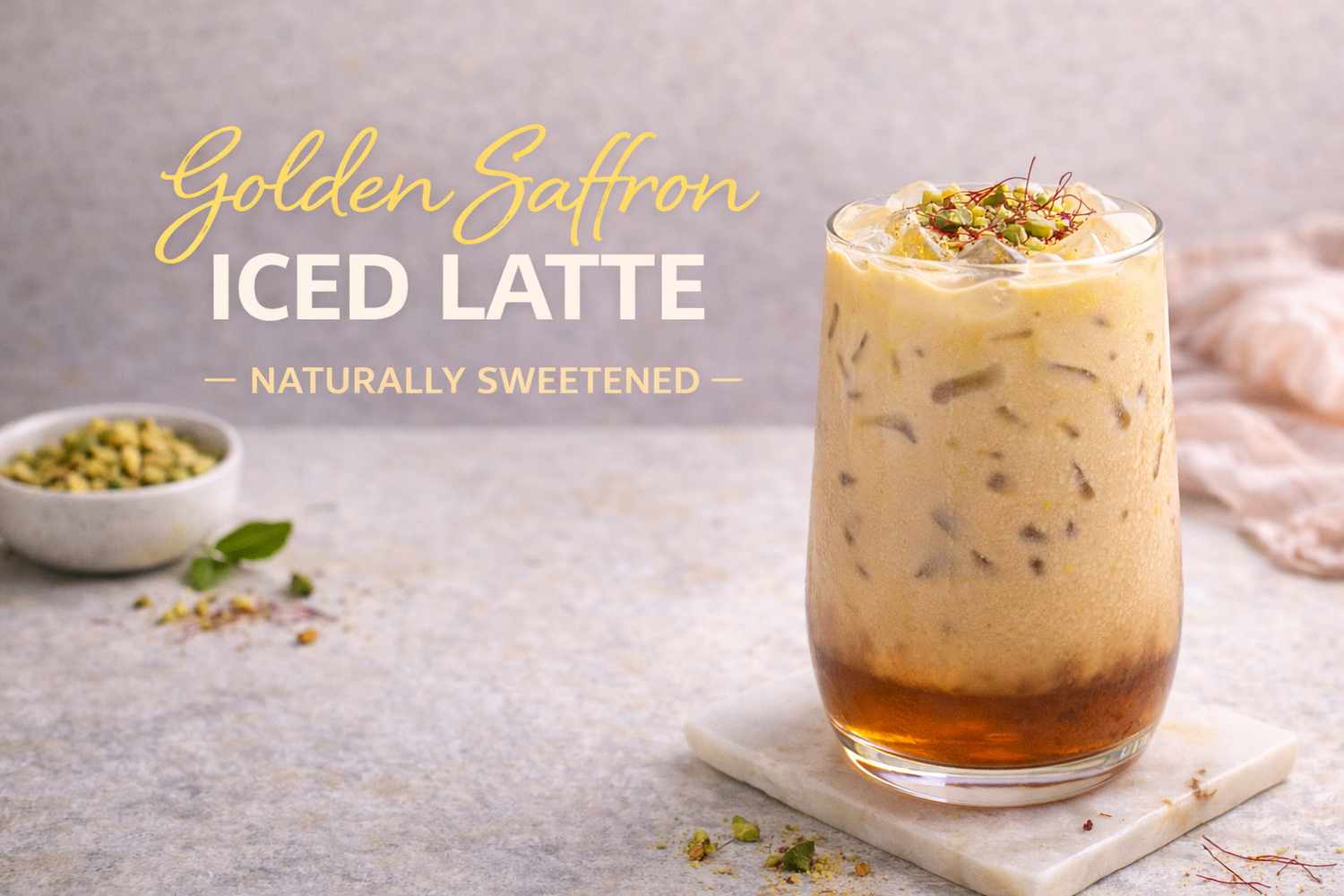 Golden Saffron Iced Latte