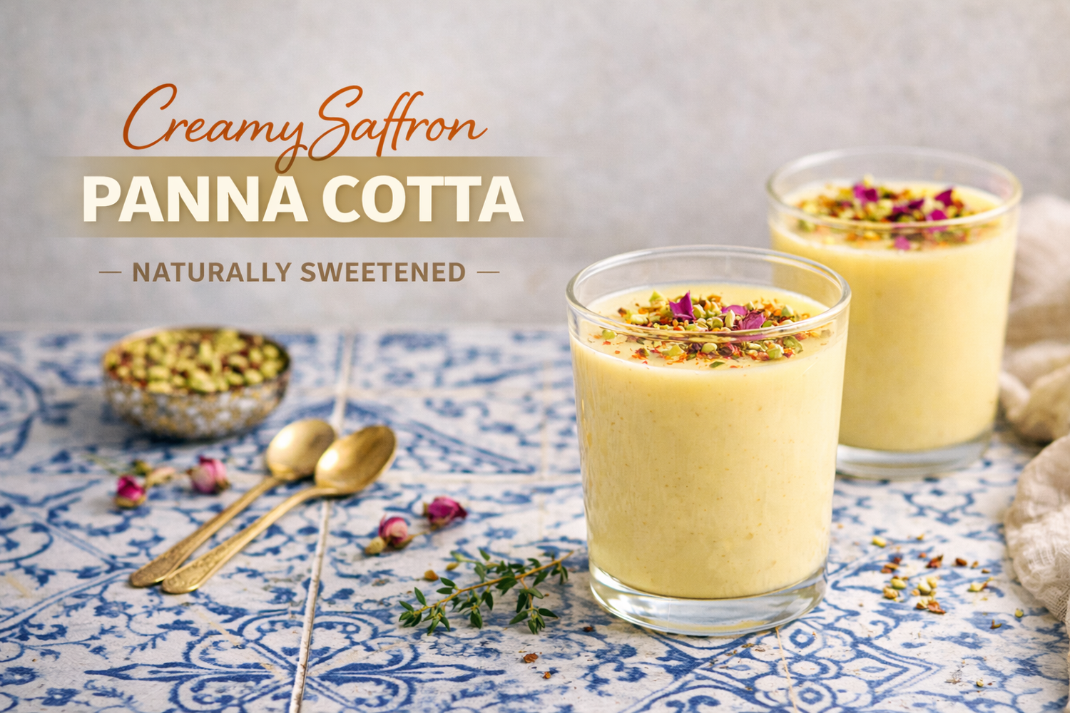 Creamy Saffron Panna Cotta